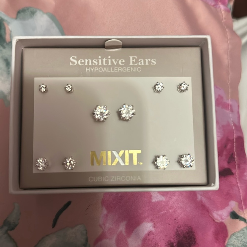 Mixit Cubic Zirconia Stud Earrings